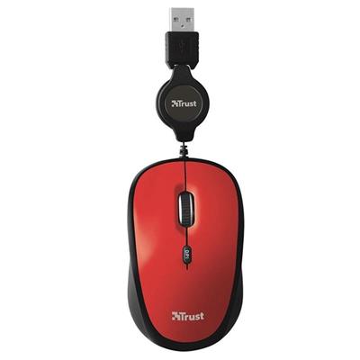 Mouse Retractil Trust Yvi Rojo