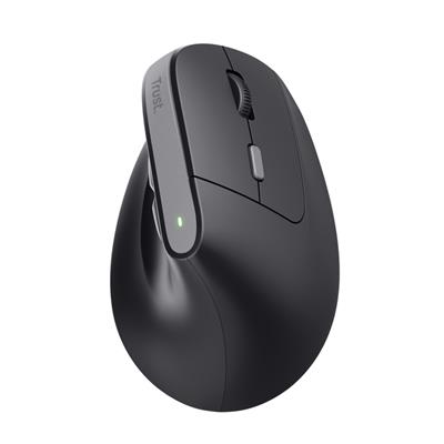 Mouse Inalambrico Recargable Ergonomico Verical - Trust Bayo II - Negro