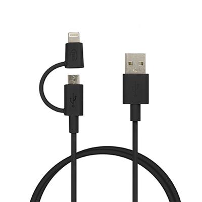 TEAM GROUP Cable WC02 / 2 en 1 / Black - Android - Iphone