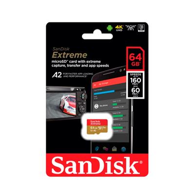 MEMORIA MICROSD SANDISK 64GB EXTREME 170MBPS 4K V3