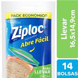 BOLSA ZIPLOC CHICA 16.5 *14.9 CM X 14UN